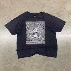 Y2K Obey Black and White Graphic T-Shirt Size L Streetwear Skater‎ Tee